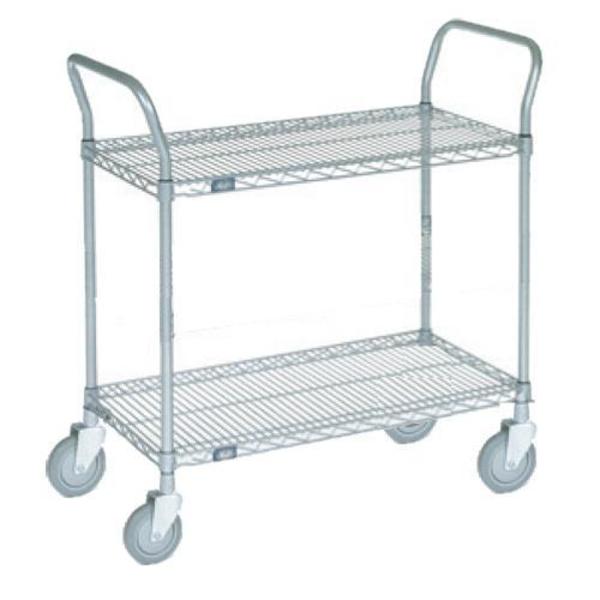 Commercial 24 in x 36 in 2-Tier Chrome Wire Cart 86341